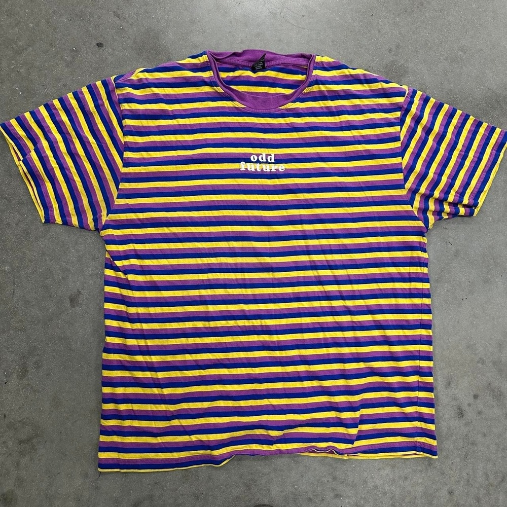 Odd Future purple and yellow striped t-shirt Size XL